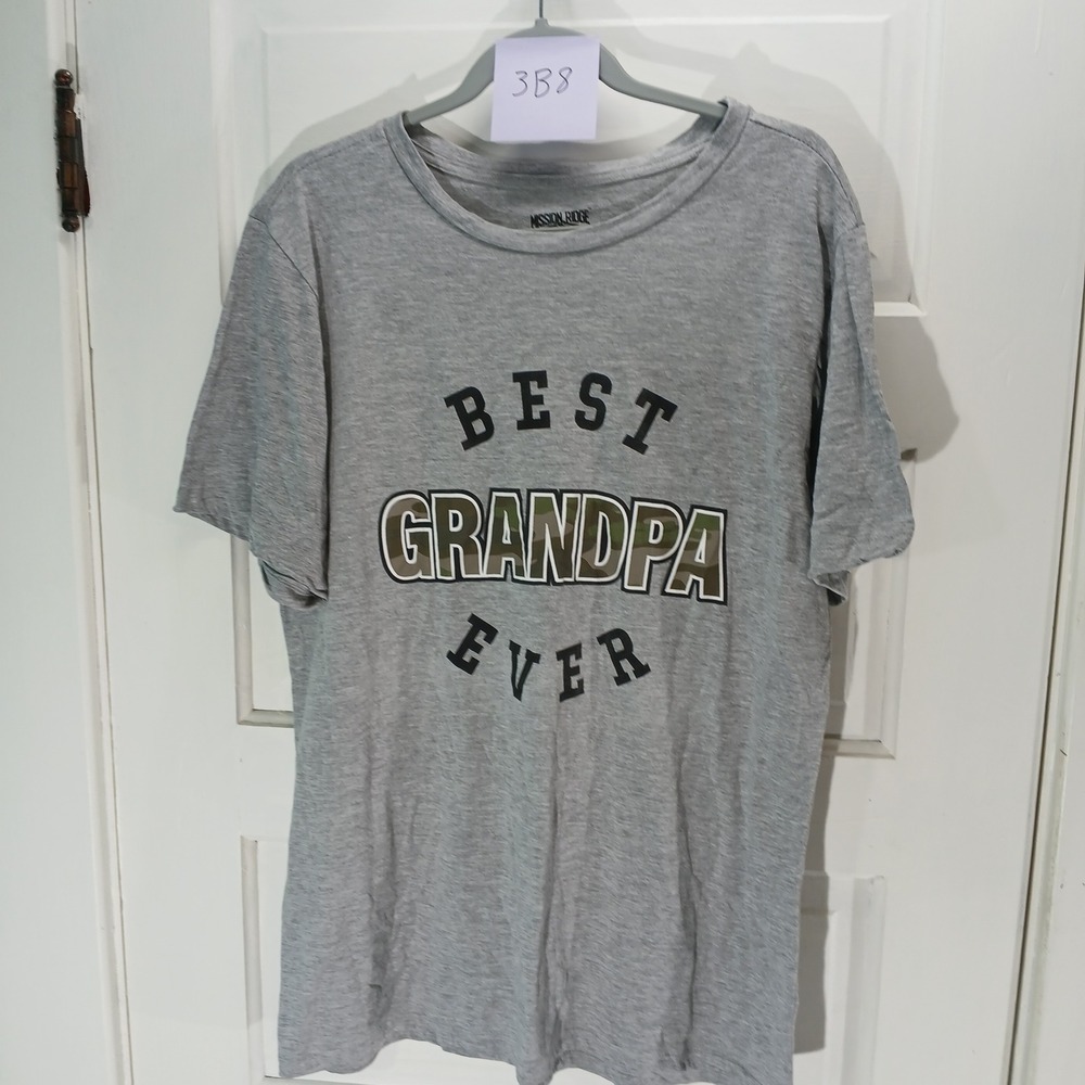 Mission‎ Ridge Best Grandpa Ever Graphic T-Shirt Men's Size L Gray